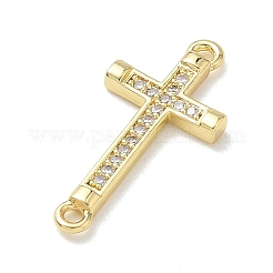 Ciondoli di connessione in ottone con micro pavé di zirconi cubici&nbsp;KK-T085-18H-G