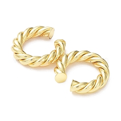 Gestellplattierte Messing-Ohrringe mit Twist-Seil-Manschette für Damen&nbsp;EJEW-G352-08G