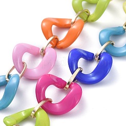 Personalisierte Kettenhalsketten aus Aluminium und Acryl&nbsp;NJEW-JN02880