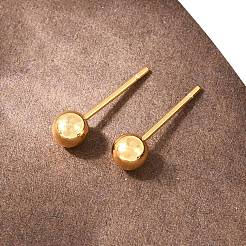 Runde Ohrstecker aus Messing&nbsp;EJEW-C171-01B-G