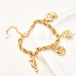 Braccialetti con ciondoli in acciaio inossidabile 304&nbsp;BJEW-P368-05G