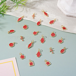 21 Stück 7 Stile Messing Emaille Charms&nbsp;KK-TA0003-19D