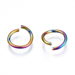 Ionenplattierung (IP) Regenbogenfarbe 304 Edelstahl offene Biegeringe&nbsp;X-STAS-N098-062B-01