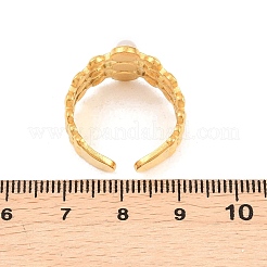 Anillos abiertos de acero inoxidable 304 con perlas de plástico ABS&nbsp;RJEW-Z137-01G