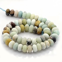 Brins de perles d'amazonite à fleurs naturelles givrées&nbsp;G-O015-10x6mm-01