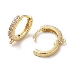 Risultati del cerchio con micro pavé di zirconi cubici in ottone con placcatura a cremagliera&nbsp;EJEW-A031-05G
