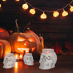 3 Stück Silikonformen für Halloween-Totenkopfkerzen&nbsp;CAND-FH0001-04