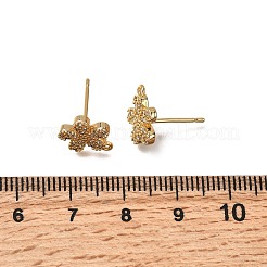 Orecchini a bottone in ottone con micro pavé di zirconi cubici&nbsp;KK-B152-01A-G