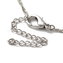Collier pendentif coeur en résine avec chaînes singapour&nbsp;NJEW-C003-01A