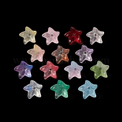 Spruzzare perle di vetro trasparente dipinte&nbsp;X-GLAA-D006-14