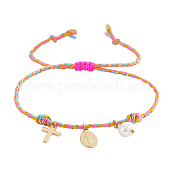 Bracelets à breloques en laiton bohème et perles d'eau douce naturelles&nbsp;ZD8910-2