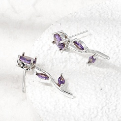 Boucles d'oreilles en laiton avec zircone cubique de micro pave&nbsp;KK-CBA8324-20P