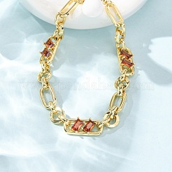 Bracelet en laiton serti de micro-pavés de zirconiums cubiques&nbsp;BJEW-D458-03G-07
