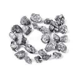 Perles et fils d'améthyste naturelle brute plaqués par électrolyse&nbsp;G-Q610-06E