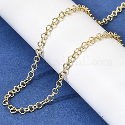Colliers à maillons rolo en laiton de 3.5 mm pour femmes&nbsp;NJEW-F366-02A