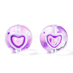 Transparentes Glas mit Emailleperlen&nbsp;LAMP-T011-24B-01