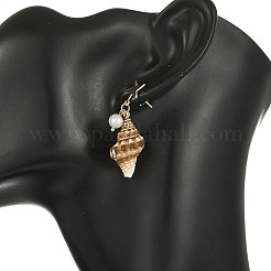 Boucles d'oreilles puces en acier inoxydable 304 avec perles naturelles&nbsp;EJEW-JE07420