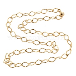 Collares de cadena de eslabones romboidales con textura de acero inoxidable 304&nbsp;NJEW-K305-04G