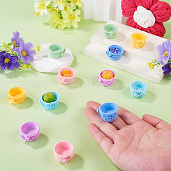 12 mini modello di cestino in resina a 6 colori&nbsp;AJEW-TA0005-85