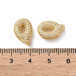 Dia-Charms mit Gestellbeschichtung aus Messing mit Mikropavé-Zirkonia&nbsp;KK-C084-34G-Q