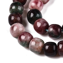 Teñidos naturales blancas abalorios de jade hebras&nbsp;G-T138-D25