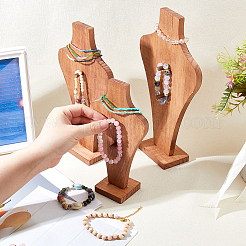 3 stücke 3 arten büste geformt holz anhänger halskette jewely display steht&nbsp;ODIS-DC0001-09