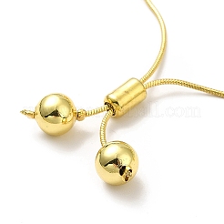 Runde Perlen-Schieberegler-Armbänder aus Messing für Damen&nbsp;X-BJEW-M232-01G-E