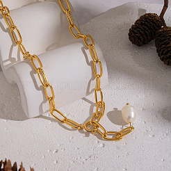 Minimalistische Lariat-Halskette mit Y-förmigem Anhänger aus natürlichem Süßwasserperlen-Edelstahl (304).&nbsp;EE6125