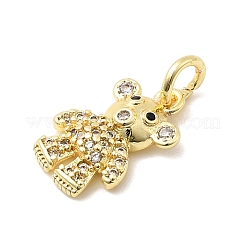 Breloques en laiton avec zircone cubique de micro pave&nbsp;KK-C139-10G