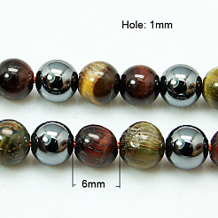 Natürliches Tigereisen & synthetische Hämatitperlen&nbsp;G-H1581-6mm
