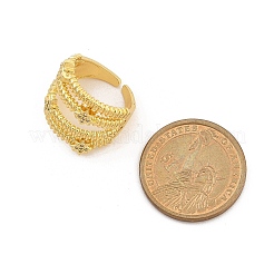 Offene Fingerringe aus Messing mit Mikropflaster und durchsichtigem Zirkonia für Damen&nbsp;RJEW-M028-103G