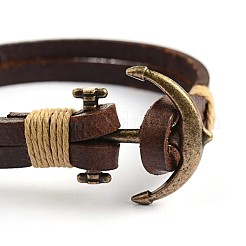 Leder Multi-Strang-Armbänder&nbsp;BJEW-P128-35