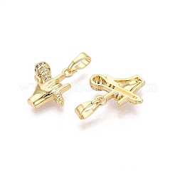 Messing micro pave klare zirkonia anhänger&nbsp;KK-Q073-03G