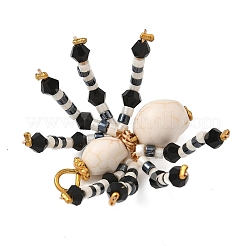 Anhänger aus gefärbtem synthetischem Türkis und Glasperlen mit Halloween-Motiv&nbsp;PALLOY-MZ00774-03