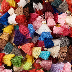 96 Stück 24 Farben Polycotton (Polyester Baumwolle) Quaste Anhänger Dekorationen&nbsp;FIND-TA0001-27