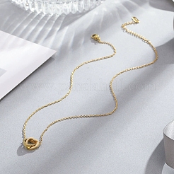 Colliers à pendentif double cœur entrelacé en acier inoxydable 304 pour femmes&nbsp;FS-WG0D883-01