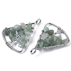 Gros pendentifs en aventurine verte naturelle&nbsp;G-T133-P03F