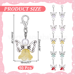 50 pieza de decoración colgante de vidrio con forma de ángel&nbsp;HJEW-HY00158