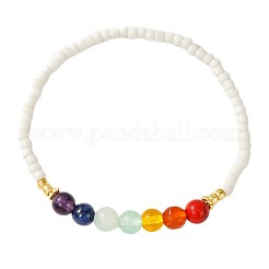 Stretcharmbänder aus natürlichen und synthetischen Edelsteinen und Glasperlen für Damen&nbsp;CR6398