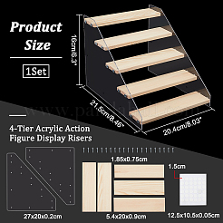 Élévateurs d'affichage de figurines en acrylique à 5 niveau&nbsp;ODIS-WH0027-059B