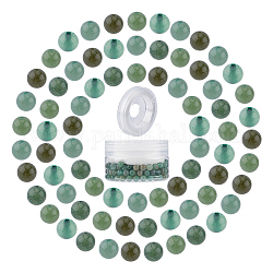 Braccialetti elastici fai da te sunnyclue che fanno kit, includere perle tonde di avventurina verde naturale, Filo di cristallo elastico, perline: 6~6.5 mm, Foro: 0.8~1 mm, 200pcs/scatola