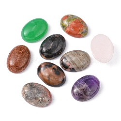Cabujones de piedra mezclada, oval, color mezclado, 18x13x5~6mm