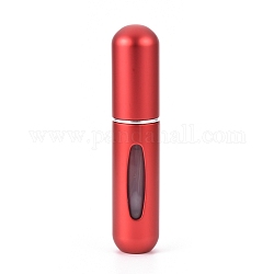 Mini botellas de spray portátiles, cáscara del atomizador de aluminio, recipiente interior de plástico, botella de perfume atomizador recargable, para viajar, columna, rojo naranja, 80.8x17mm, capacidad: 5ml (0.17 fl. oz)