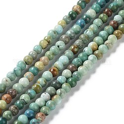 Chapelets de perles en turquoise de HuBei naturelle, ronde, 2.5~3mm, Trou: 0.5mm, Environ 151~169 pcs/chapelet, 15.35''~15.75'' (39~40 cm)