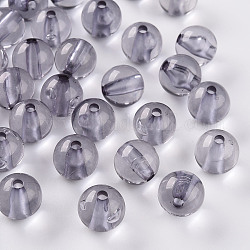 Perles en acrylique transparente, ronde, lavande, 12x11mm, Trou: 2.5mm, environ 566 pcs/500 g