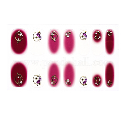 Cubierta completa nombre pegatinas de uñas, autoadhesivo, para decoraciones con puntas de uñas, coco marrón, 24x8mm, 14pcs / hoja