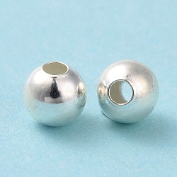925 Sterling Silber Zwischenperlen, Runde, Silber, 4 mm, Bohrung: 2 mm