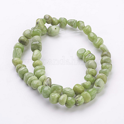 Natürlichen Peridot Perlen Stränge, Olive, Größe: ca. 6~7 mm breit, 5~8 mm lang, 5~6 mm dick, Bohrung: 1 mm, ca. 67 Stk. / Strang, 16 Zoll