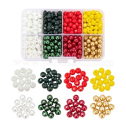 DIY Jewelry Making Kits, Including Rondelle Opaque Solid Color & Baking Painted Pearlized Glass Beads, Mixed Color, Beads: 6x5mm, 6~7mm, Hole: 1mm, 480pcs/box