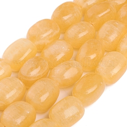 Natural Orange Calcite Beads Strands, Oval, 18.5~20.5x14.5~15x13~14mm, Hole: 1.2mm, about 20pcs/strand, 15.35 inch(39cm)